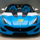 Illustration for article titled The Ferrari SP3JC One-Off Has an Adorable Big, Blue Face